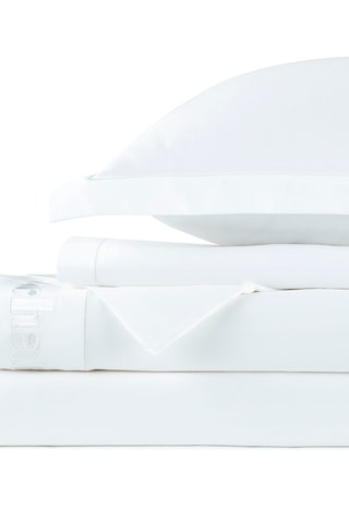 Parure de draps en satin de coton 80 fils/cm² - Blanc