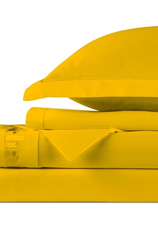 Parure lenzuola in raso di cotone 80 fili/cm² - Giallo