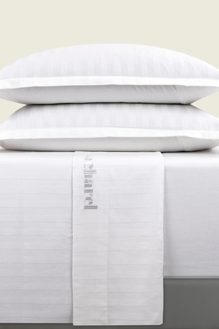 Parure de draps en satin de coton 80 fils/cm² - Blanc