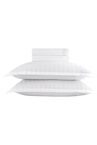 Parure de draps en satin de coton 80 fils/cm² - Blanc