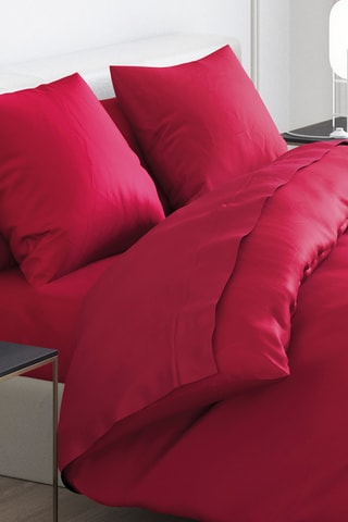 Parure copripiumino in raso di cotone 80 fili/cm² - Rosso