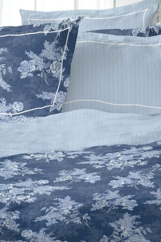 Conjunto de lençóis em cetim de algodão 80 fios/cm² Noctalia - Azul-marinho