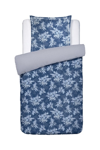 Conjunto de lençóis em cetim de algodão 80 fios/cm² Noctalia - Azul-marinho