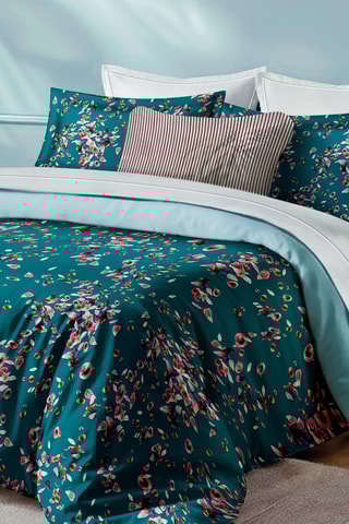 Housse de couette en satin de coton 80 fils/cm² Aurore - Vert