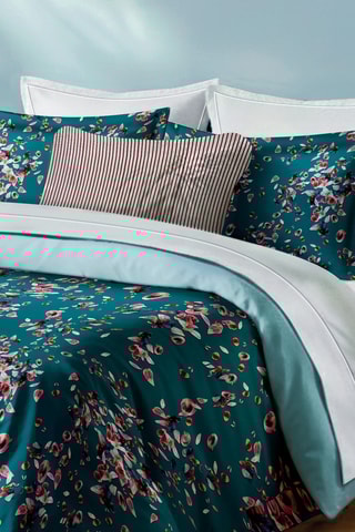 Housse de couette en satin de coton 80 fils/cm² Aurore - Vert