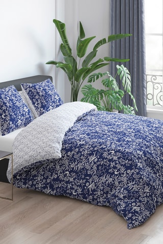 Housse de couette en satin de coton 80 fils/cm² - Bleu marine