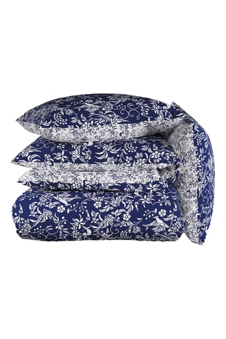 Housse de couette en satin de coton 80 fils/cm² - Bleu marine