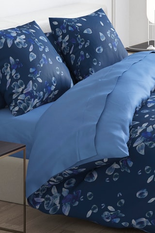 Copripiumino in raso di cotone 80 fili/cm² Aurore - Navy