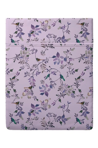 Drap plat en satin de coton 80 fils/cm² Eden Sauvage - Mauve