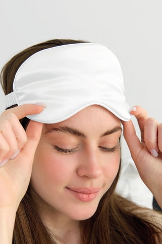 Masque de nuit en soie Ysia - Blanc