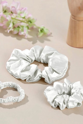 3 chouchous en soie Aflora - Blanc