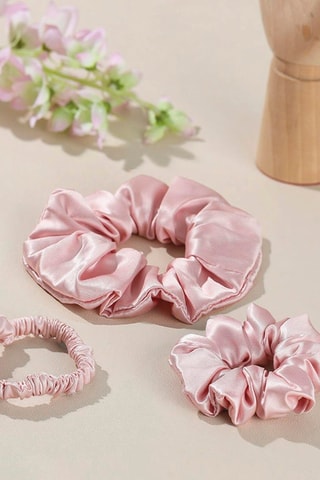 3 chouchous en soie Aflora - Rose