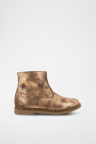 Bottines en cuir - Doré chiné