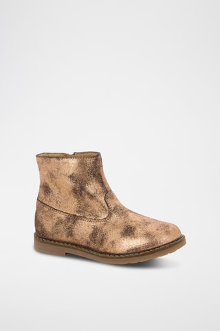 Bottines en cuir - Doré chiné