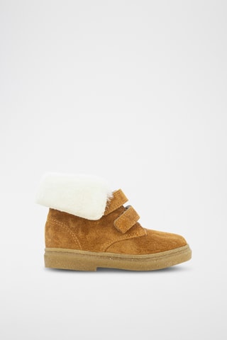 Bottines fourrées en nubuck - Camel