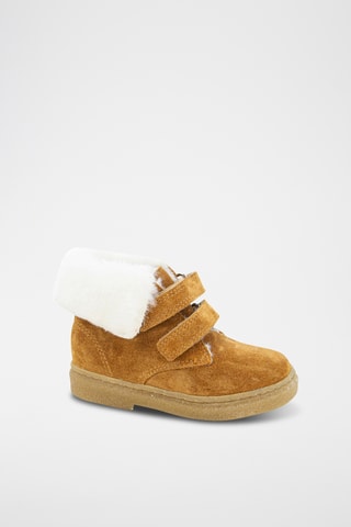 Bottines fourrées en nubuck - Camel