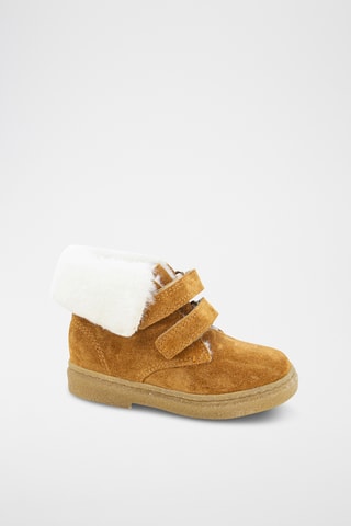 Bottines fourrées en nubuck - Camel