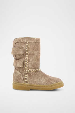 Bottines fourrées en nubuck - Beige