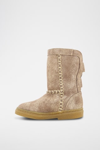 Bottines fourrées en nubuck - Beige