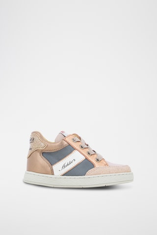 Baskets en cuir - Gris foncé et rose