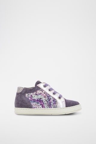 Baskets en nubuck - Violet et argenté