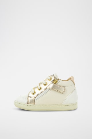 Baskets en cuir - Vert clair et doré