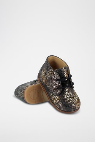 Boots en cuir - Noir et doré