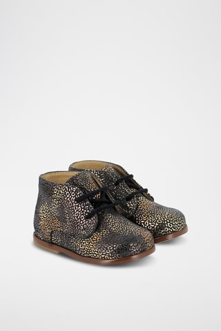 Boots en cuir - Noir et doré