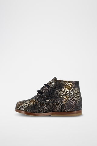 Boots en cuir - Noir et doré