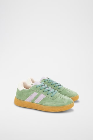 Baskets en nubuck - Vert clair