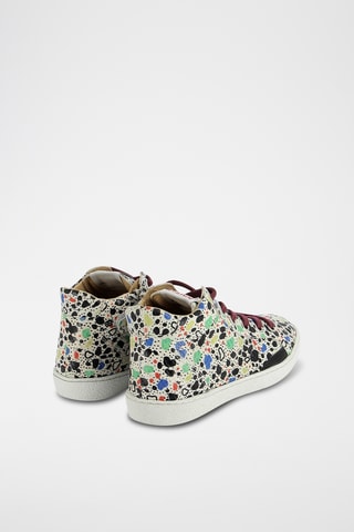 Bottines en cuir - Ecru et noir