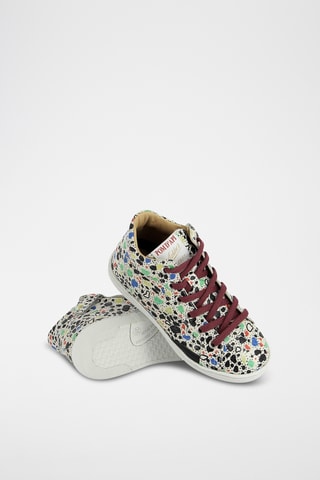 Bottines en cuir - Ecru et noir