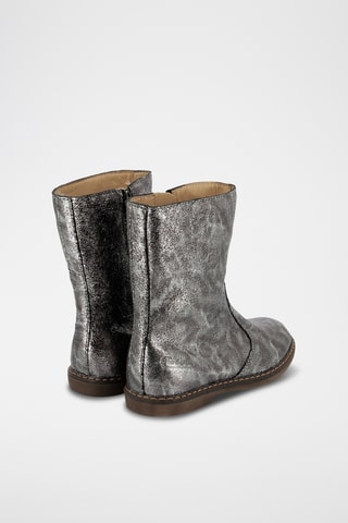 Bottines en cuir - Noir et argenté