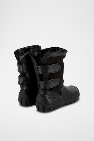 Bottines fourrées en cuir de mouton - Noir