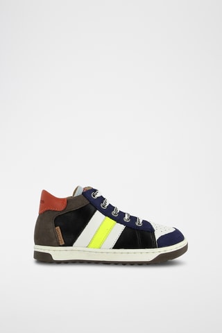 Baskets en cuir - Noir et bleu nuit