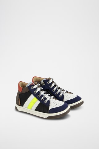 Baskets en cuir - Noir et bleu nuit