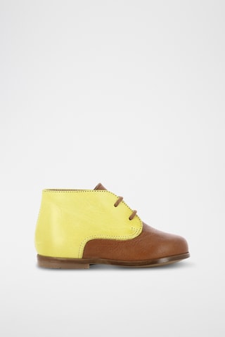 Bottines en cuir - Marron et jaune
