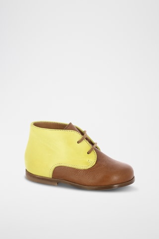 Bottines en cuir - Marron et jaune