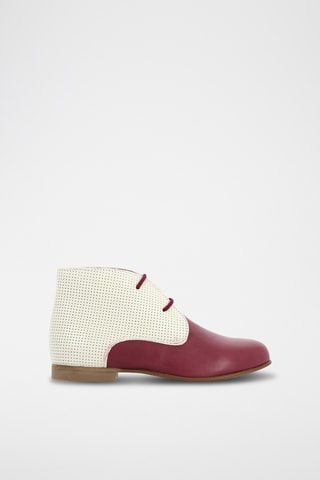 Bottines en cuir - Bordeaux et blanc