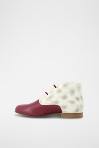 Bottines en cuir - Bordeaux et blanc