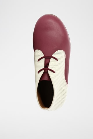 Bottines en cuir - Bordeaux et blanc