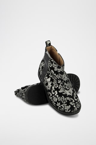 Bottines en cuir - Noir et argenté