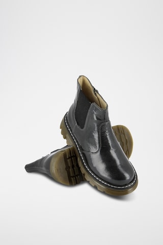 Bottines en cuir verni - Anthracite