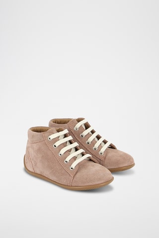Baskets en nubuck - Vieux rose