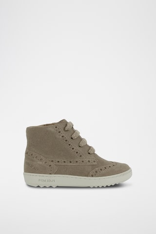 Baskets montantes en nubuck - Taupe