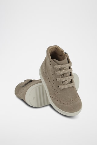 Baskets montantes en nubuck - Taupe