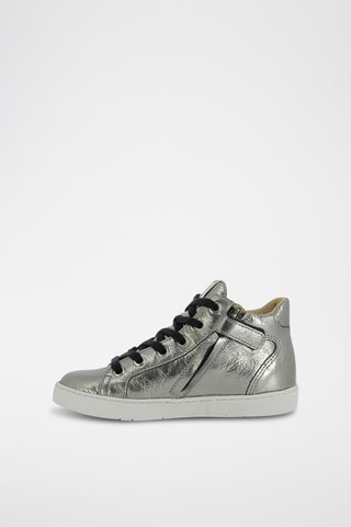 Baskets montantes en cuir - Argenté