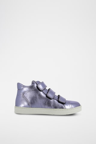 Baskets montantes en cuir - Argenté