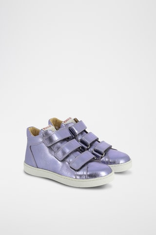 Baskets montantes en cuir - Argenté