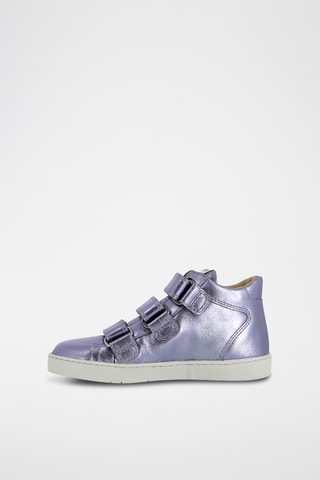 Baskets montantes en cuir - Argenté